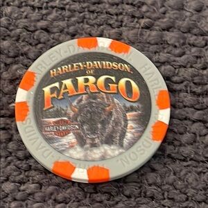 Harley-Davidson‎ Fargo Poker Chip - Gray and Orange